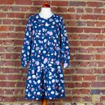 Gelaagde jurk met lange mouwen donker blauw maat 140 (10 jaar)